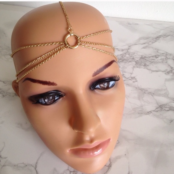 4/$20 3 Layer Gypsy Headchain Gold Head Chain NWT - Picture 5 of 7